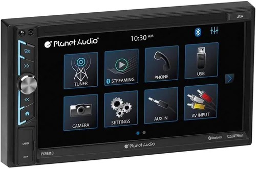 Vista 4 de Planet Audio Estéreo multimedia para automóvil P695MB - A-Link (espejo de pantalla), audio y llamadas Bluetooth, pantalla táctil LCD de 6.95