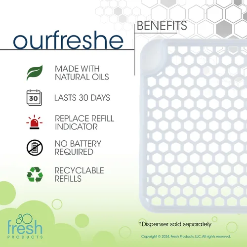 Vista 4 de Fresh Products ourfreshe - Ambientador enchufable para 30 días, reemplaza los aerosoles desordenados con fragancia seca para uso en espacios