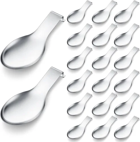 Vista 16 de Nuanchu 6 piezas de acero inoxidable soporte para cucharas y espátulas para estufa, mango para cucharón, soporte para cucharas para encimera Negro