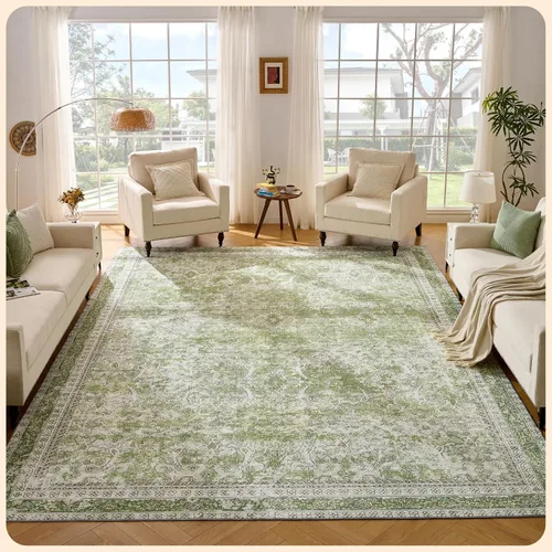 Vista 346 de Istana Alfombra larga antideslizante de 2.5 x 8 para el hogar, para pasillo y cocina, lavable, sedosa y suave al tacto, elegante, color azul y marfil