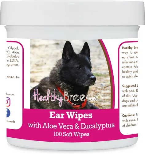Vista 165 de Healthy Breeds Affenpinscher Toallitas de limpieza de oídos con aloe y eucalipto para perros, 100