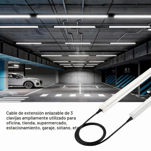 Vista 7 de Cables de extensión T5 T8 negros de 4 pies, cable de alimentación de luz de crecimiento, cables de conexión de lámpara de 48 pulgadas, conectores