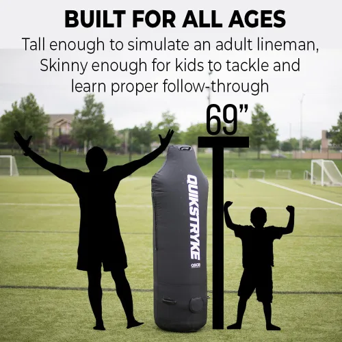 Vista 4 de Maniquí de Tacleo de Fútbol Americano con Base Lastrada con Agua para Entrenamiento de Línea Defensiva - 69" de Alto, Negro, 70 lbs - Alternativa