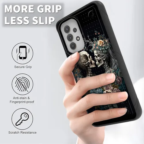 Vista 4 de Funda de teléfono para Samsung Galaxy A23 5G/A04/A04S/A13 5G/A32 5G de doble capa [parte trasera texturizada antideslizante] Funda protectora de TPU