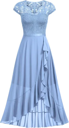 Vista 5 de Miusol Vestido largo de dama de honor elegante con cuello en V para mujer