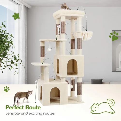 Vista 6 de Globlazer Torre de Gato para Gatos de Interior, Árboles de Gato de Alta Resistencia para Gatos Grandes Gatos Adultos Grandes Torre de Gato Maine