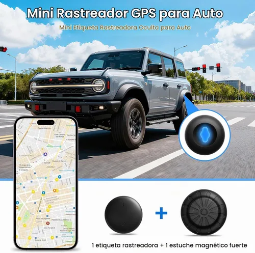 Vista 2 de Mini GPS Tracker for Vehicles (Universally for Android & iOS), Hidden Car Location Tracker w/Magnetic Case, Item Finder for Google Find Hub & iOS