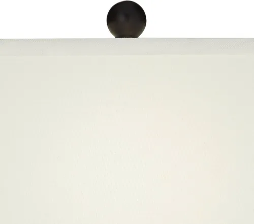 Vista 7 de 360 Lighting Juego de 2 lámparas de mesa modernas con puerto de carga USB de 27 pulgadas de alto, madera sintética de cebra, pantalla rectangular