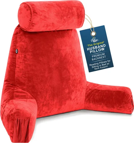 Vista 47 de Almohada Husband Mediana Negra, Respaldo para Niños, Adolescentes, Adultos Pequeños – Almohada de Lectura con Brazos, Altura Ajustable, Espuma