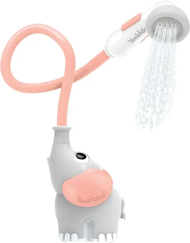 Vista 10 de Yookidoo - Cabezal de ducha para baño de bebé con forma de elefante y boquilla con forma de trompa - para bebés recién nacidos en tina o fregadero