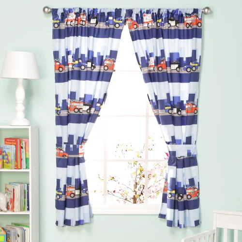 Vista 13 de Cortinas de sirena para dormitorio de niñas con caballitos de mar y estrella de mar; 4 cortinas temáticas de sirena para niños con 2 paneles de 82 x