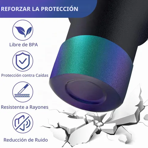 Vista 3 de Funda de silicona con gradiente y 2 piezas de cubierta de popote de 10 mm con purpurina, mangas antideslizantes, protector de fondo compatible
