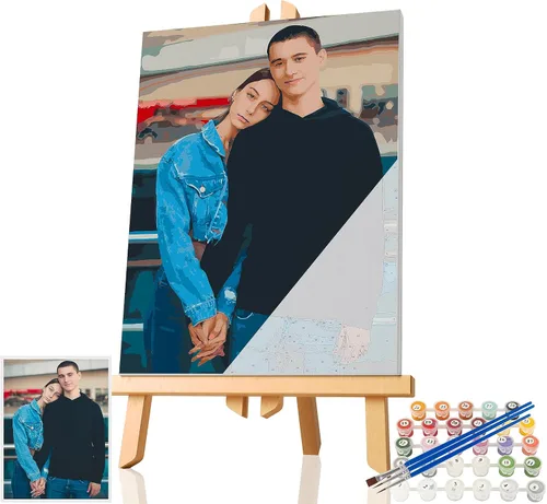 Vista 11 de SIYDCF Pintura personalizada por números, personaliza pintura por números para adultos principiantes, kit de pintura acrílica para decoración