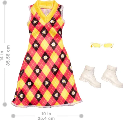 Vista 2 de Barbie Ropa de moda de Mattel Look completo y accesorios Mod Sdos (HJT17)