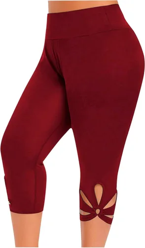Vista 6 de Pantalones capri para mujer, estilo casual, de verano, elásticos, de cintura alta, pantalones de yoga, ajuste atlético, pantalones deportivos