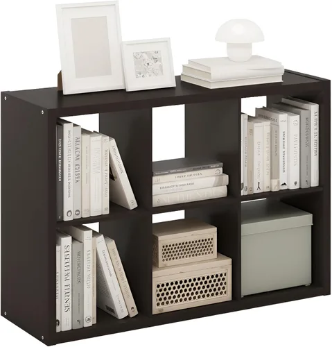 Vista 59 de Furinno Estantería para cubículos, estantería apilable, organizador de almacenamiento en cubos con parte trasera abierta, extragruesa, 15.8 x 15.8 x