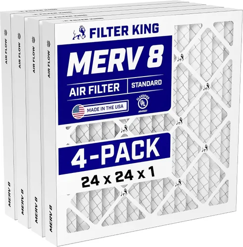 Vista 242 de Filter King Filtro de aire 6x6x1 Paquete de 4 Filtros plisados MERV 8 HVAC para horno A/C Fabricado en Estados Unidos Tamaño real: 5.5 x 5.5