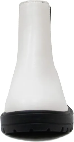 Vista 3 de Soda Pilot Botines Chelsea de tacón bajo para mujer, con doble elástico