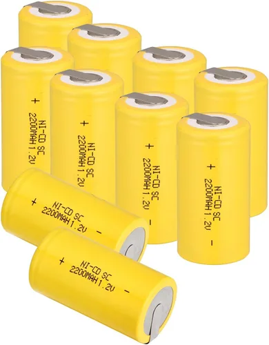 Vista 9 de Ni-Cd 1.2V 2200MAH Batería Recargable Sub C SC Baterías (Verde* 6)
