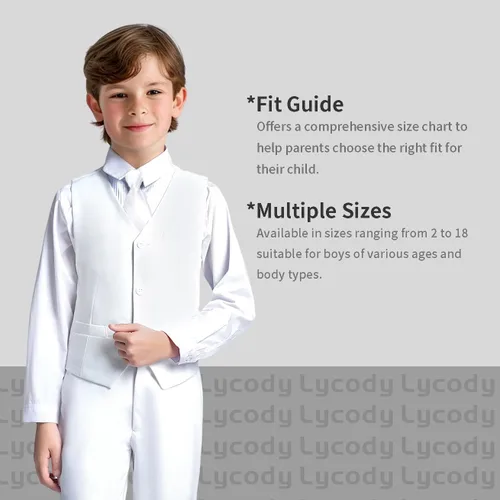 Vista 112 de Conjunto de chaleco para niños, trajes formales, trajes de boda, ropa de vestir