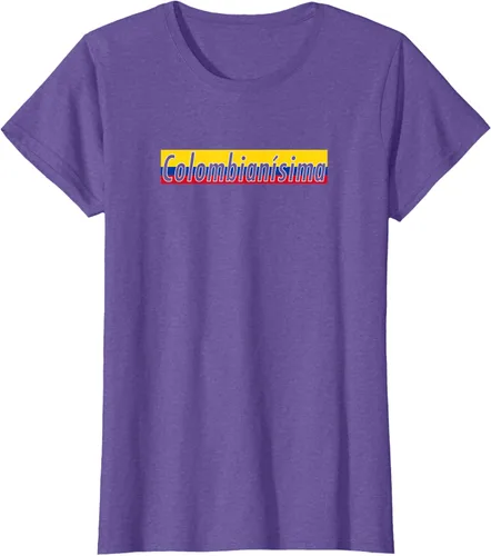 Vista 22 de Camisas Colombianisima Colombia para mujer Bandera de Colombia, Negro, S