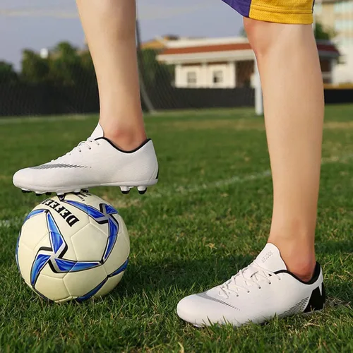 Vista 7 de WCCICSS Zapatos de fútbol para hombre zapatos de fútbol con tacos para adultos césped firme deportes al aire libre