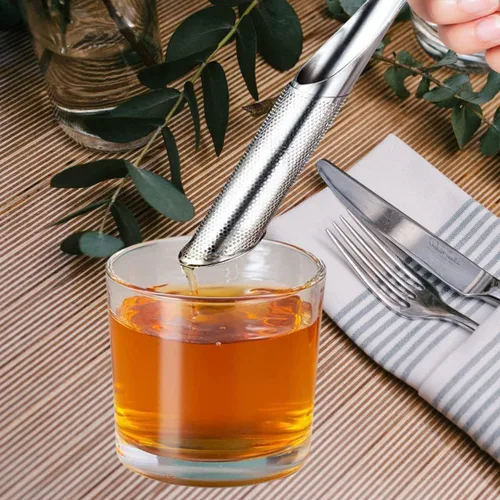 Vista 5 de 2 difusores de té de acero inoxidable, coladores de té de acero inoxidable para té suelto con mango de gancho para colgar, difusor de té de mango