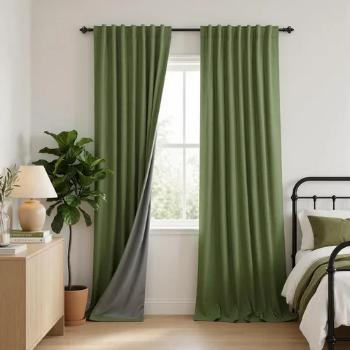 Vista 44 de KOUFALL - Cortinas de medio estilo francés de lino para ventana, juego de 2 cortinas cortas de 40 pulgadas de longitud, para privacidad, cortinas