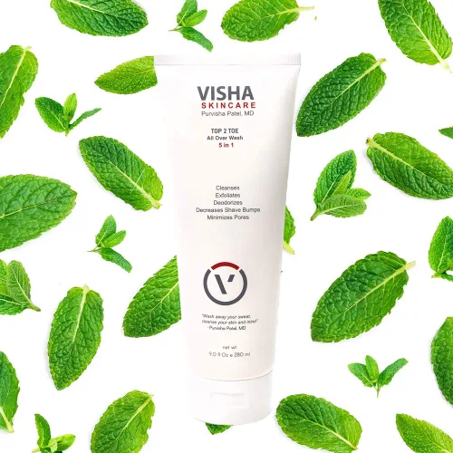 Vista 7 de Visha Skincare Top 2 Toe Gel de baño todo en uno para cara, cabello y cuerpo Gel de baño exfoliante Champú clarificante Gel de baño