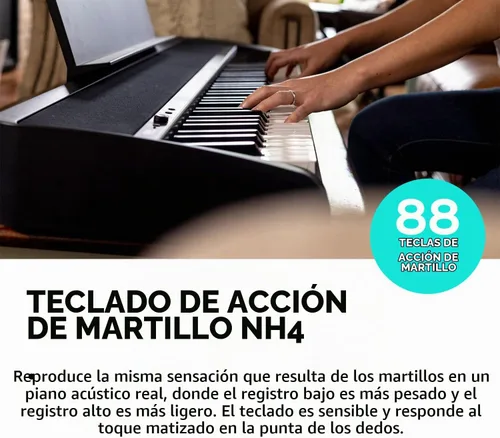 Vista 7 de Korg B2 Piano digital de 88 teclas con audio y USB MIDI - Software incluido - Negro (B2BK)