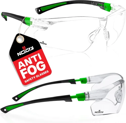 Vista 18 de NoCry Gafas de Tiro Transparentes para Hombres con Lentes Envolventes Antivaho y Resistentes a los Arañazos — Anteojos de Seguridad ANSI Z87