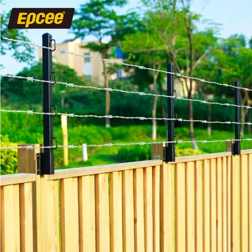 Vista 7 de Extensor de poste de valla, alambre de púas de 23.5 pulgadas, brazo extendido, para cercas exteriores para aumentar la altura, proteger