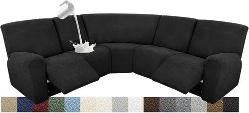 Vista 75 de Fundas para sofá modular reclinable, impermeable, en forma de L, lavable, para sofá reclinable en forma de L, súper elásticas, suaves, para esquinas