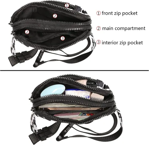 Vista 4 de Uromee Riñoneras para mujer, bolsa cruzada para cinturón, a la moda, mini bolsa de cintura para viajes, senderismo, correr, correa ajustable, 0227