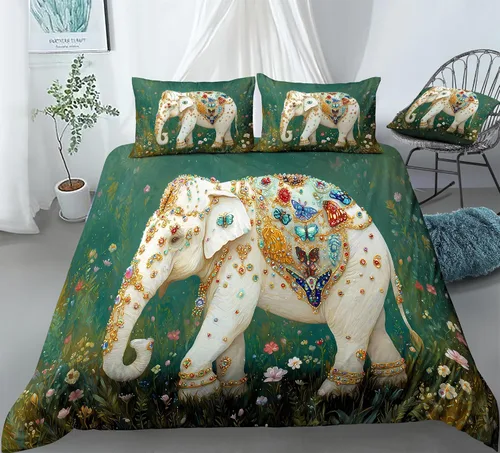 Vista 23 de REALIN Juego de funda de edredón con diseño de Hawthorn 3D, ropa de cama con diseño de bosque japonés, montaña, río, 2/3/4 piezas