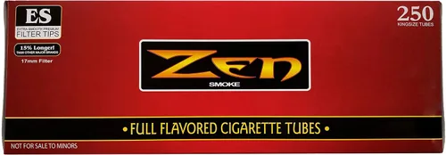 Vista 2 de Zen - Tubos para cigarrillos Regular Tamaño King – Caja roja Paquete de 2 500 tubos Incluye tarjeta americana Rolling Scoop