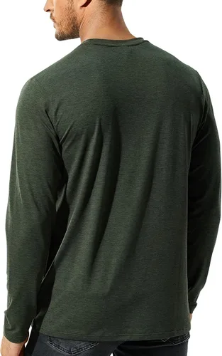 Vista 5 de MIER X-Sofort - Camisetas de manga larga para hombre, ligeras, súper suaves, atléticas, cuello redondo, para correr, descansar, entrenamiento casual