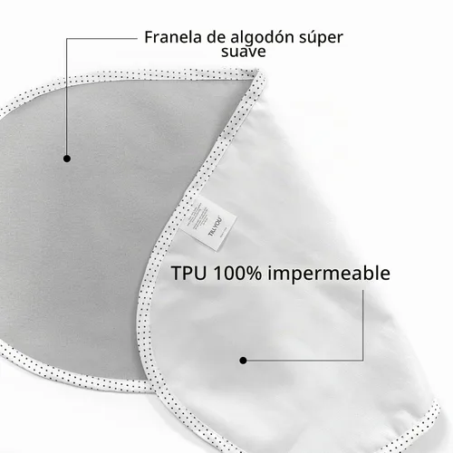 Vista 4 de TILLYOU Forros Impermeables para Cambiador Paquete de 6, Forros de Pañales de Tela 100% Algodón Reutilizables, Gris