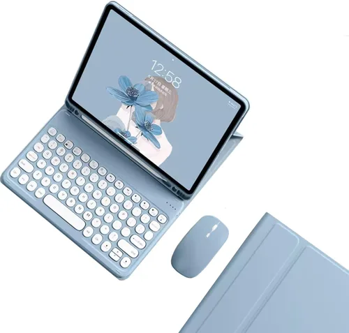 Vista 19 de kaidisen Funda de teclado para Galaxy Tab S6 Lite de 10.4 pulgadas con teclado y mouse Bluetooth, cubierta de teclado desmontable de color caramelo