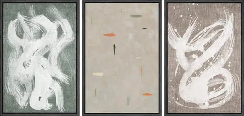 Vista 32 de SIGNWIN Framed Canvas Print Wall Art Set Duotone Pastel Grunge Polygons Abstract Geometric Illustrations Minimalism Modern Art Decorative Boho for