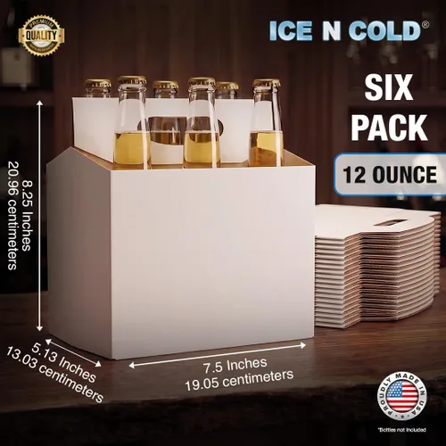 Vista 2 de ICE N COLD - Portabuladores de cartón (6 unidades, blanco, 12 unidades)