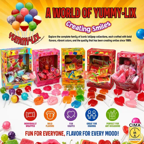 Vista 7 de Yummy-Lix Piruletas (Paquete de 24, Redondas Gourmet)