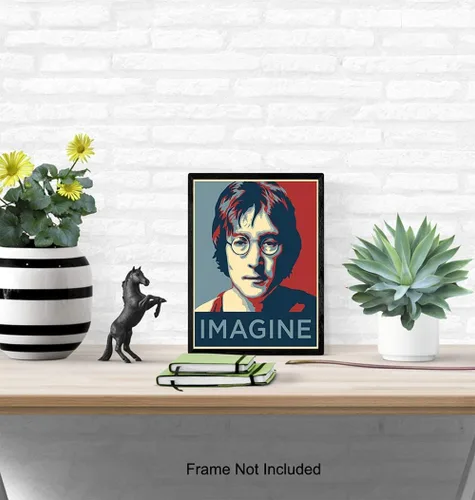 Vista 4 de John Lennon Imagine - Póster fotográfico contemporáneo de 8 x 10 pulgadas, regalo para fanáticos de la música de los Beatles, decoración original