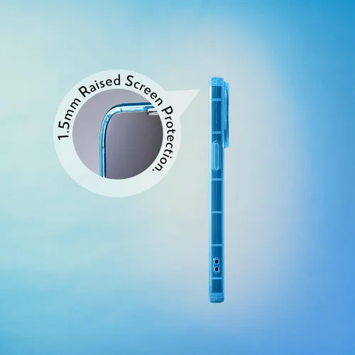 Vista 4 de SteepLab Funda con resaltador de neón para iPhone, funda Grippy Jelly con bolsillos protectores de aire (azul azul celeste, iPhone 14 Pro)