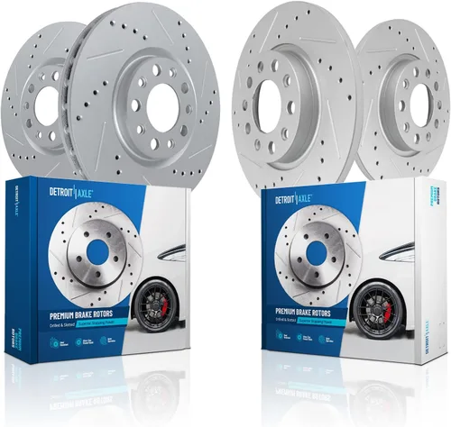Vista 283 de Detroit Axle - Rotores de freno delantero para 04-13 Mazda 3 Rotores de frenos de disco 06-15 Mazda 5 Reemplazo: Rotor regular delantero de 11.81