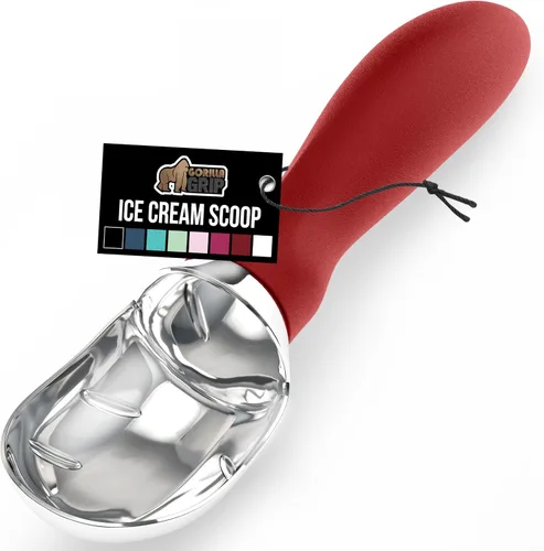 Vista 13 de GORILLA GRIP Cuchara para helado resistente sin BPA, mango ergonómico cómodo, cuchara de grado profesional para porciones redondas perfectas