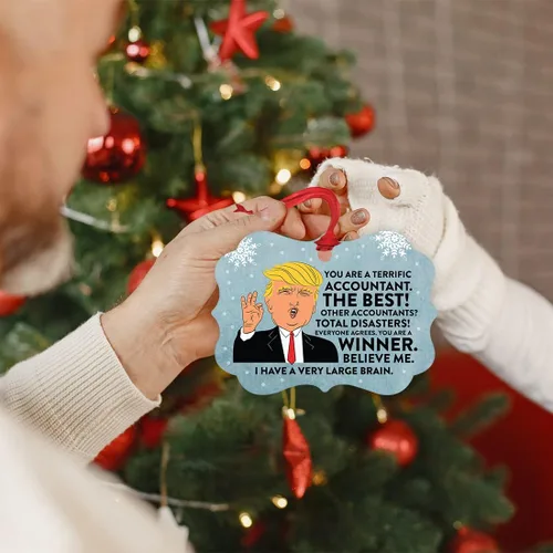 Vista 3 de Andaz Press Presidente Donald Trump Fancy Frame Recuerdo Adorno de Navidad Regalo de broma, excelente contador, 1 paquete, divertidas ideas