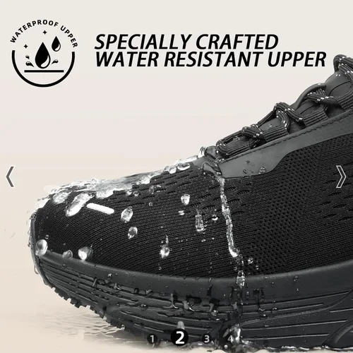 Vista 4 de Zapatos de trabajo antideslizantes para hombres, zapatos de chef resistentes al agua para restaurante y servicio de alimentos, zapatos de trabajo