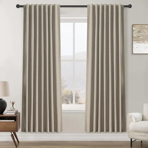 Vista 51 de Cortinas opacas de 54 pulgadas de largo para dormitorio, sala de estar, cortinas beige con aislamiento térmico, oscurecimiento de la habitación