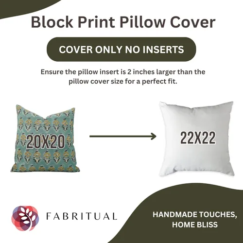 Vista 4 de Fundas de almohada hechas a mano con estampado de bloques de 14 x 14 pulgadas, tela de lona de pato, decoración para sofá, cama, interior, exterior